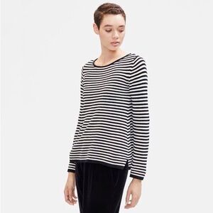 Eileen Fisher |‎ Cotton Chenille Striped Sweater Size XS